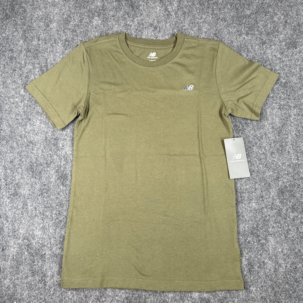New Balance Boys Short Sleeve Tee Dark Olivine Green L 14/16 NWT